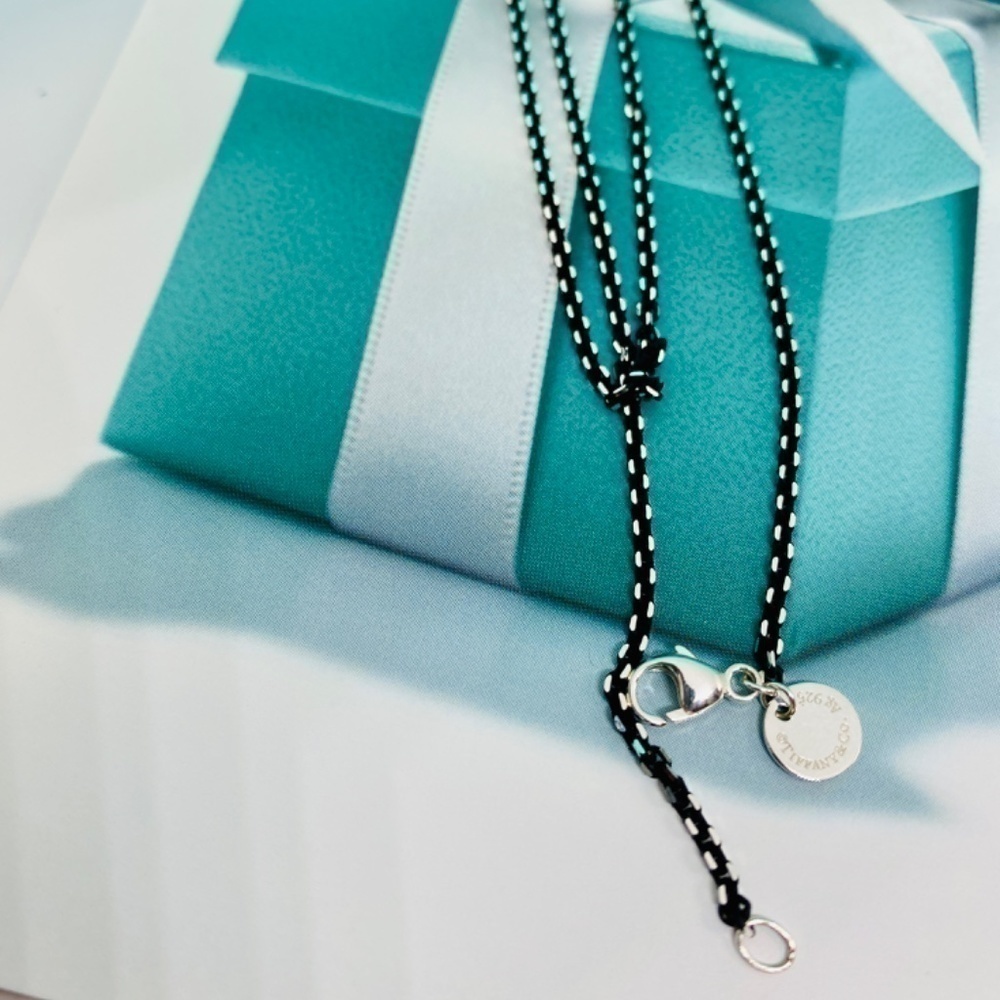 Tiffany & Co. 18” Black Enamel Coated Sparkle Chain Necklace Box Sold out - Picture 9 of 9